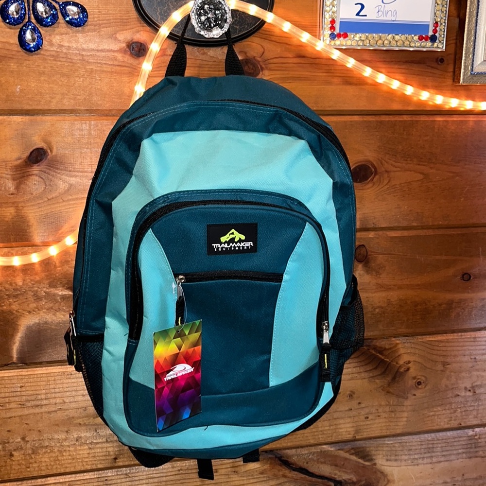 TRAILMAKER DELUXE 19” Backpack NWT DURABLE Turquoise 3 pockets & 2 sides